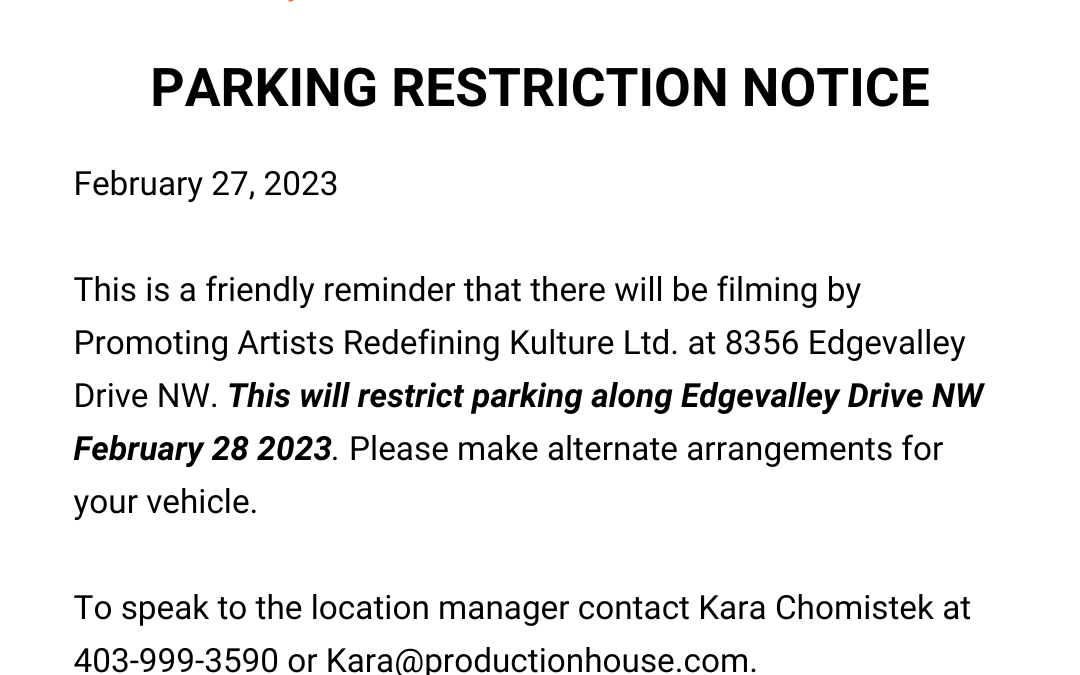 Parking Restriction Notice